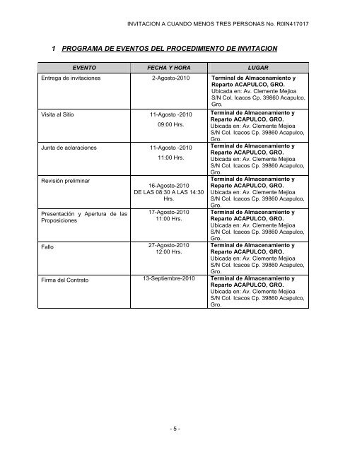 SecciÃ³n I. Instrucciones para los licitantes. - REF.PEMEX.com