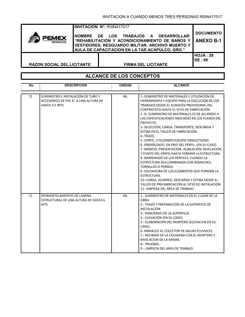 SecciÃ³n I. Instrucciones para los licitantes. - REF.PEMEX.com