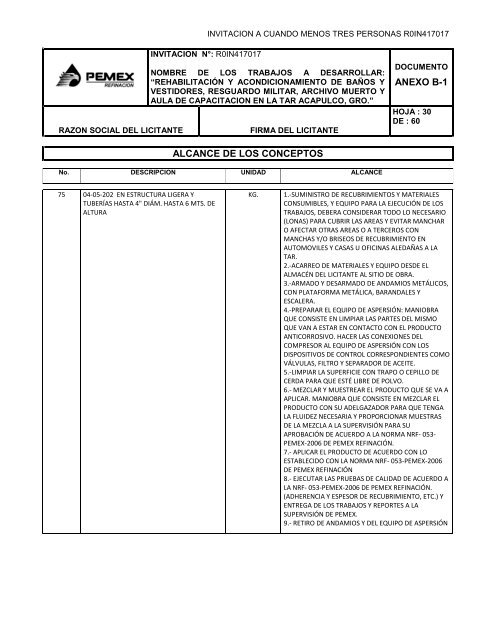 SecciÃ³n I. Instrucciones para los licitantes. - REF.PEMEX.com