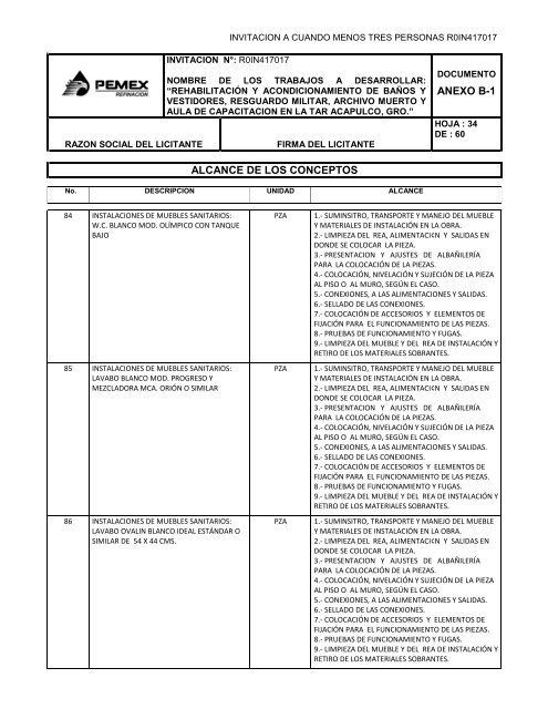 SecciÃ³n I. Instrucciones para los licitantes. - REF.PEMEX.com