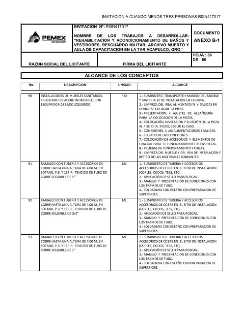 SecciÃ³n I. Instrucciones para los licitantes. - REF.PEMEX.com