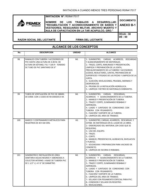 SecciÃ³n I. Instrucciones para los licitantes. - REF.PEMEX.com