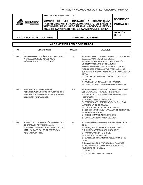 SecciÃ³n I. Instrucciones para los licitantes. - REF.PEMEX.com