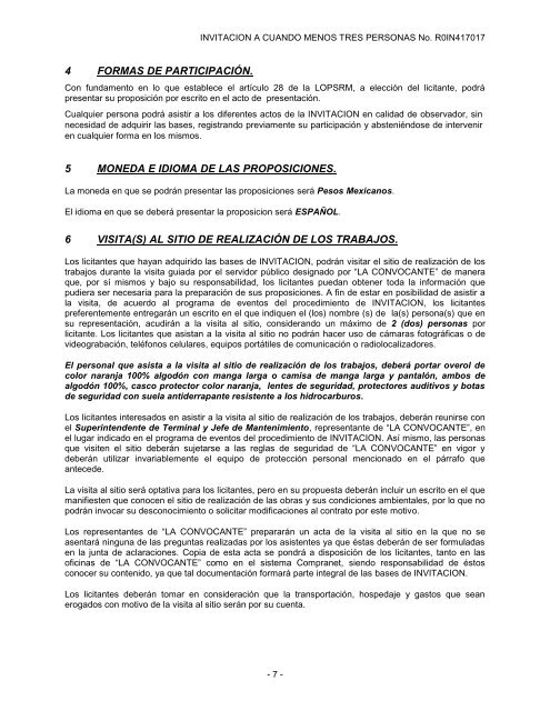 SecciÃ³n I. Instrucciones para los licitantes. - REF.PEMEX.com