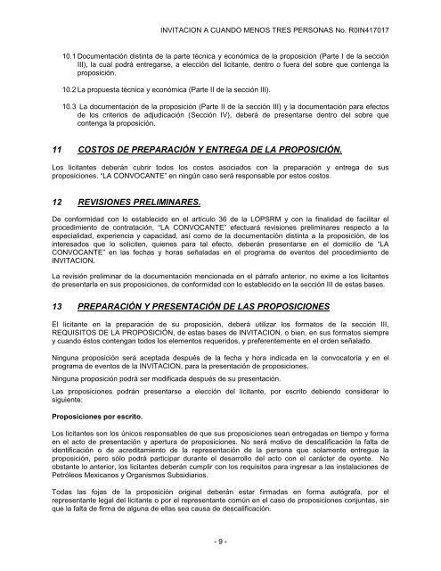 SecciÃ³n I. Instrucciones para los licitantes. - REF.PEMEX.com