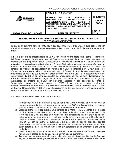 SecciÃ³n I. Instrucciones para los licitantes. - REF.PEMEX.com