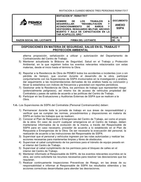 SecciÃ³n I. Instrucciones para los licitantes. - REF.PEMEX.com