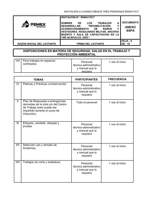 SecciÃ³n I. Instrucciones para los licitantes. - REF.PEMEX.com