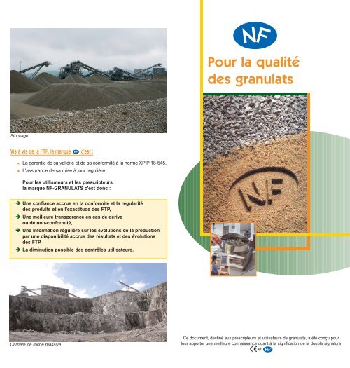 Dépliant NF Granulats - Marque NF