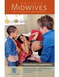 Management of the Uncomplicated Pregnancy ... - Ontario Midwives