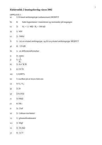 Elektronikk 2 løsningsforslag våren 2002