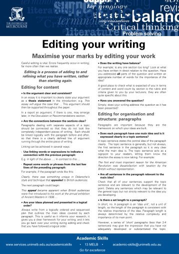 Editing your writing - Student Services