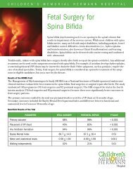 Fetal Surgery for Spina Bifida - Children's Memorial Hermann Hospital