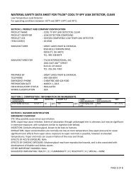 Tyspy Cool MSDS Material Safety Data Sheet - Tylok International, Inc.