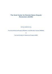 The Arab Center for Domain Name Dispute Resolution (ACDR) - icann