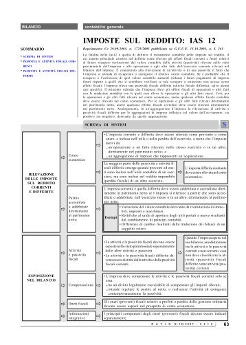 IMPOSTE SUL REDDITO: IAS 12 - Ratio