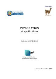 INTÂ´EGRATION et applications