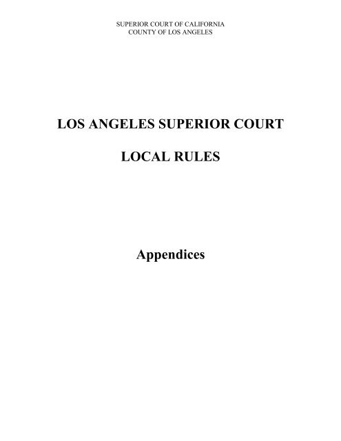 Appendix 2.B - Superior Court of California - County of Los Angeles