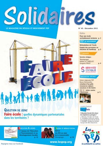 Faire Ã©cole : quelles dynamiques partenariales dans les ... - Pep