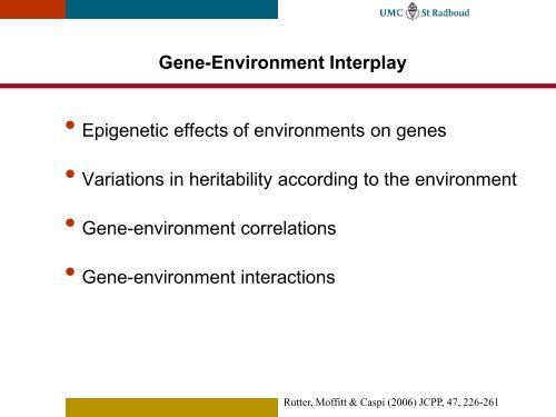 Gene-Environment Interaction - Zentrales ADHS Netz
