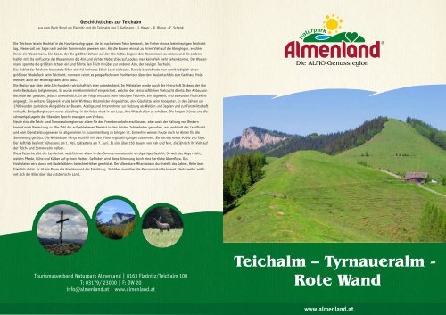 Teichalm – Tyrnaueralm - Rote Wand