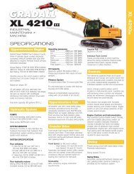 XL 4210 III Spec Sheet - Gradall Industries, Inc.