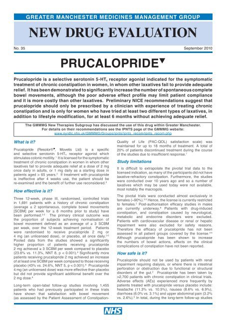 Prucalopride - Regional Drug & Therapeutics Centre