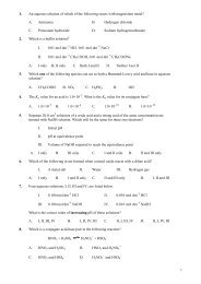 Practise questions on acid bases