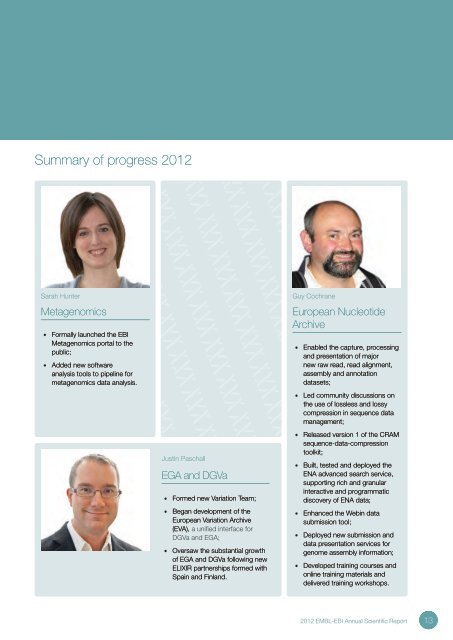 EMBL-EBI Annual Scientific Report 2012