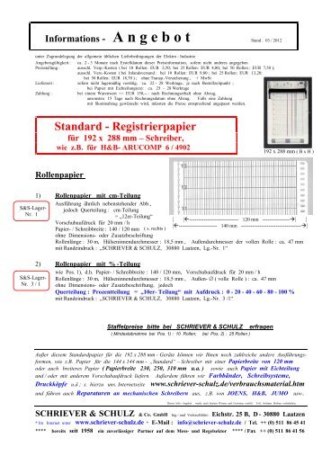 Standard - Registrierpapier - SCHRIEVER & SCHULZ & Co. GmbH