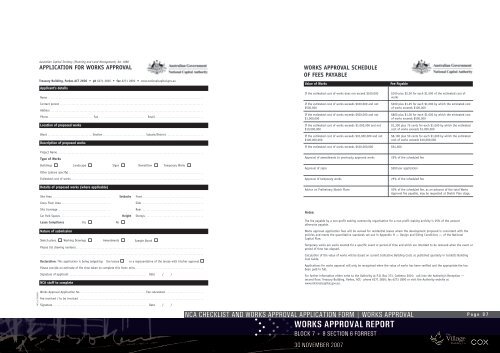 nCA CHeCKliST AnD WorKS APPROVAL APPLICATION FORM