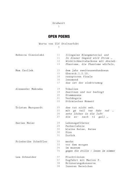 open poems open writing 09/10 - Crespo Foundation