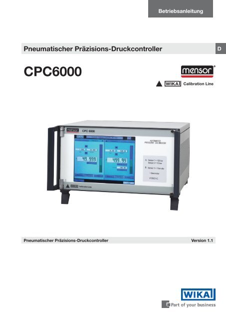 Cpc6000 Mensor Module CPC6000 Pneumatischer Präzisions-Druckcontroller - Wika