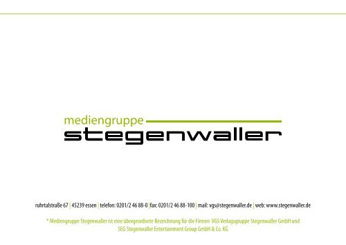 MEDIADATEN 2011 - Mediengruppe Stegenwaller