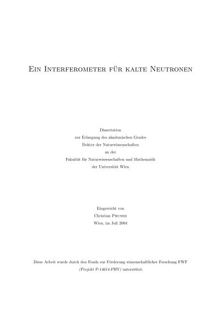 PhD (PDF) - Universität Wien