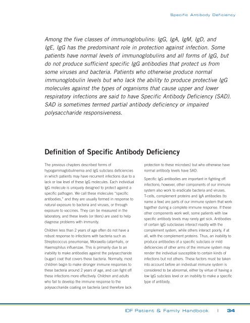 Specific Antibody Deficiency