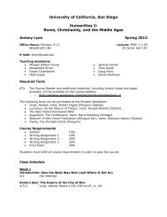 HUMANITIES 5 SYLLABUS - Revelle College