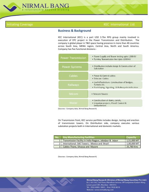 KEC INTERNATIONAL LTD. - The Smart Investor