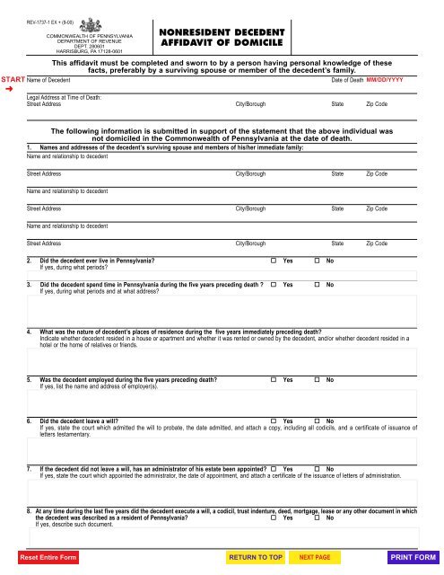 Inheritance Tax Return Nonresident Decedent (REV ... - FormSend