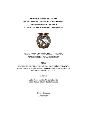 republica del ecuador tesis para optar por el tÃ­tulo de magÃ­ster en ...