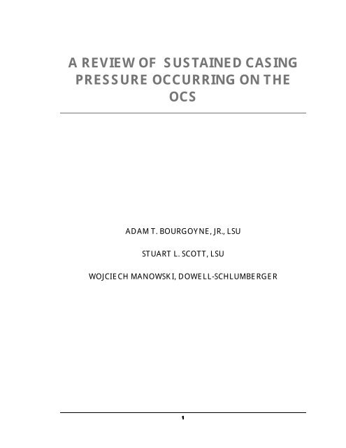 Casing Burst Pressure Chart