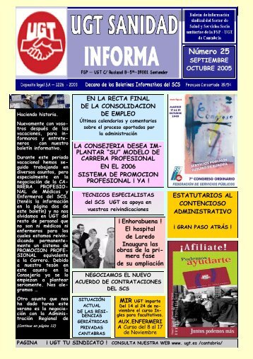 Boletin NÂº 25 Septiembre - Sanidad en UGTCantabria - UGT ...