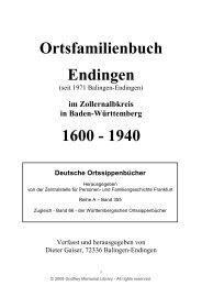 Ortsfamilienbuch Endingen 1600 - 1940 - Godfrey Memorial Library