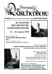 28. STEINER ÖKUMENISCHE GEMEINDEWOCHE