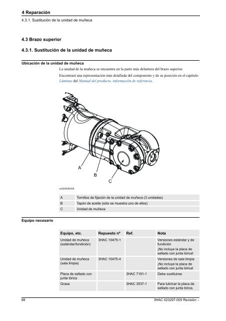 Manual del producto (parte 1 de 2), procedimientos