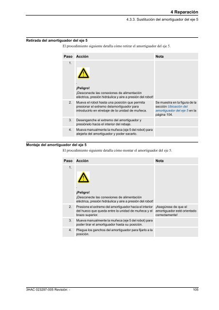 Manual del producto (parte 1 de 2), procedimientos