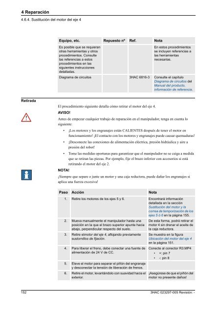 Manual del producto (parte 1 de 2), procedimientos