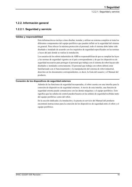 Manual del producto (parte 1 de 2), procedimientos