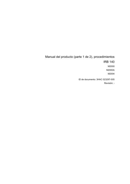 Manual del producto (parte 1 de 2), procedimientos