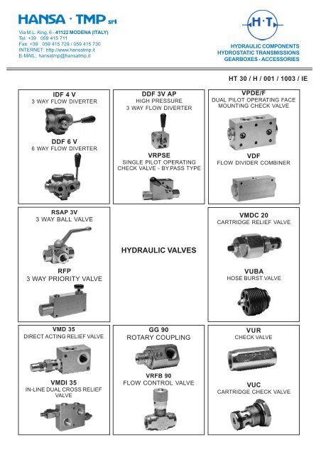 Show Catalog - HANSA-TMP